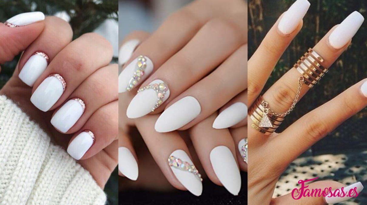 manicura blanca clásica