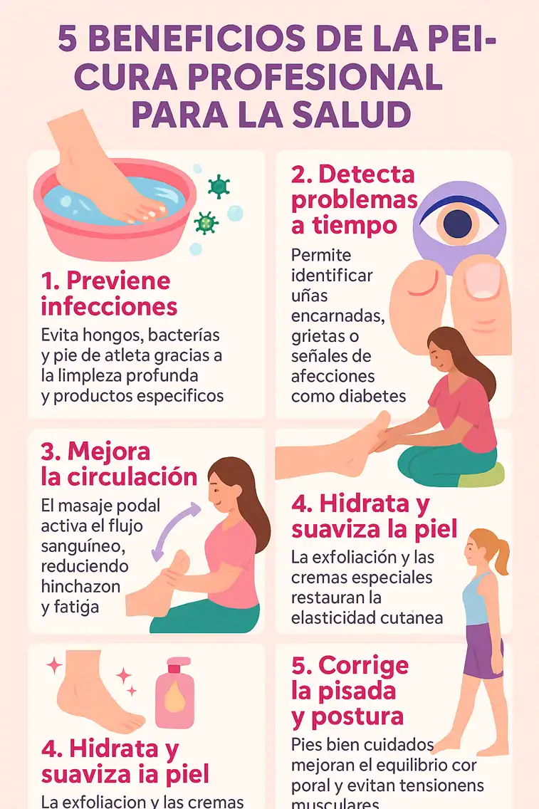beneficios de la pedicura profesional para la salud infografía